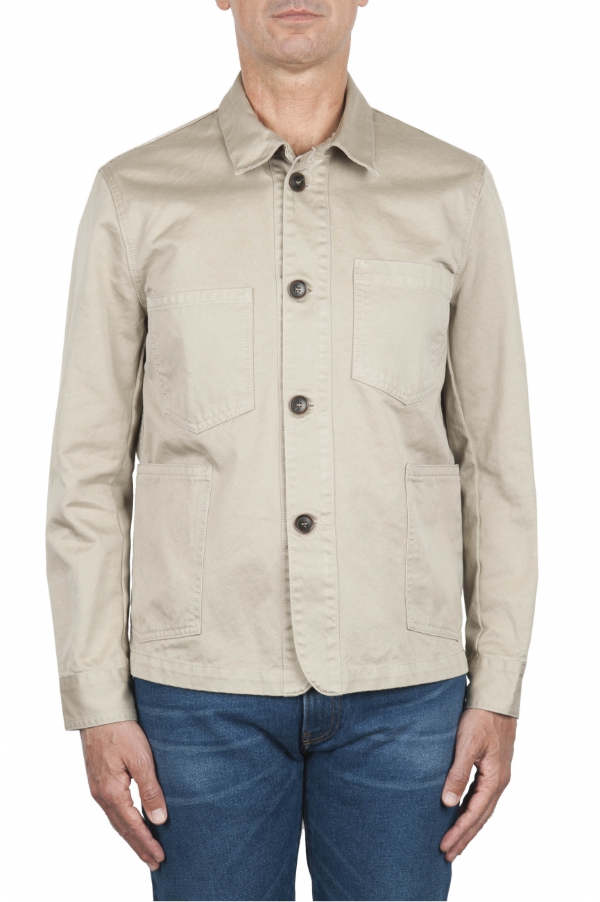 SBU 02857_2020SS Unlined multi-pocketed jacket in beige cotton 01