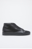 Classic Mid Top Sneakers In Black Calf-Skin Leather