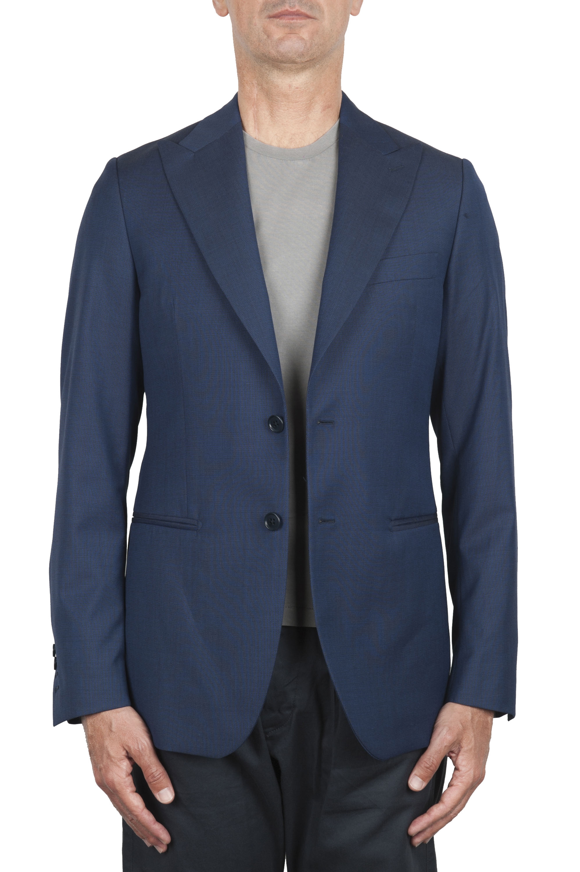 SBU 02860_2020SS Blue wool tailored jacket 01