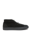 SBU 02865_2020SS Black mid top lace up sneakers in suede leather 01
