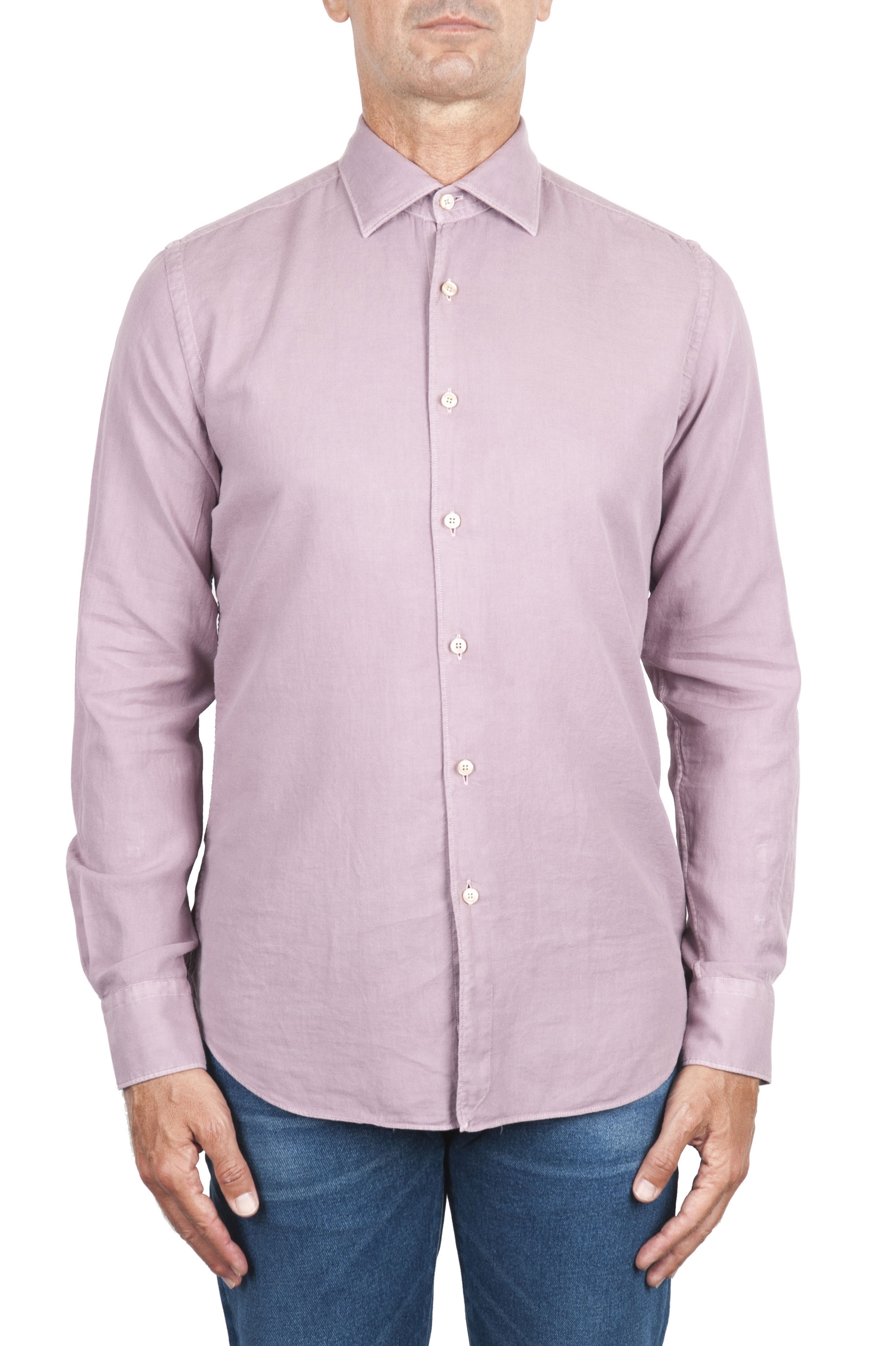 SBU 02906_2020AW Pink cotton twill shirt 01