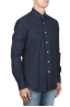 SBU 02911_2020AW Natural indigo dyed classic blue cotton denim shirt 02