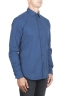 SBU 02912_2020AW Plain soft cotton indigo flannel shirt 02
