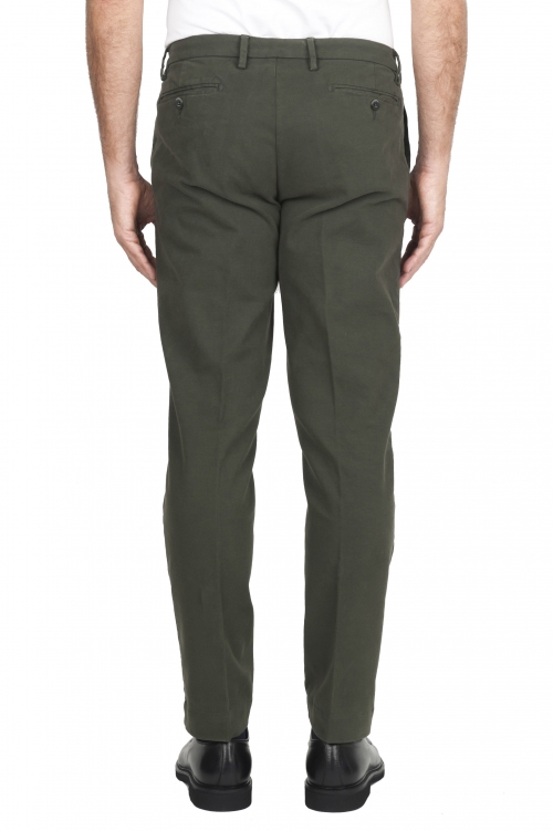 SBU 02926_2020AW Pantalon chino classique en coton stretch vert 01