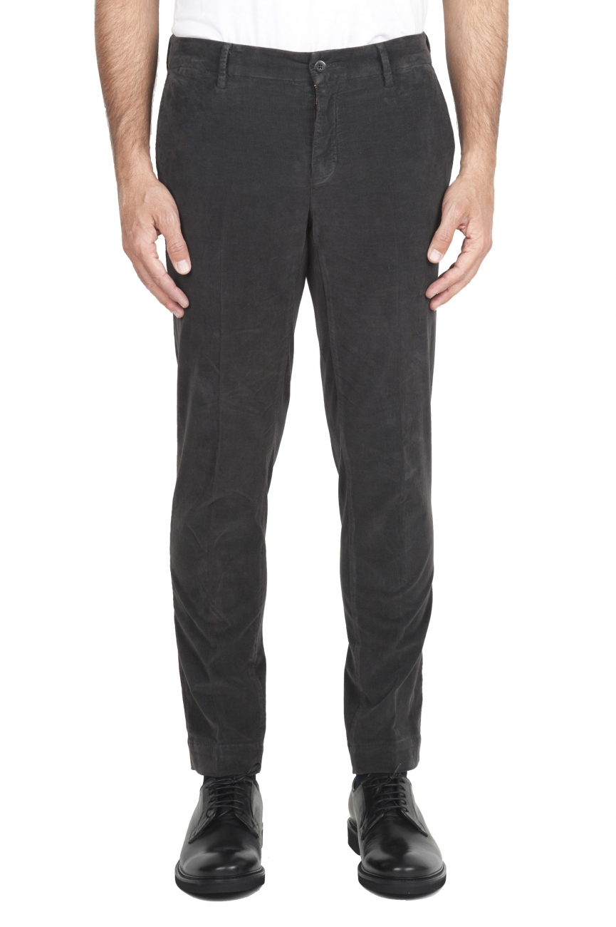 SBU 02929_2020AW Pantalones chinos clásicos en algodón elástico gris 01