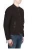 SBU 02946_2020AW Dark brown suede leather jacket 02