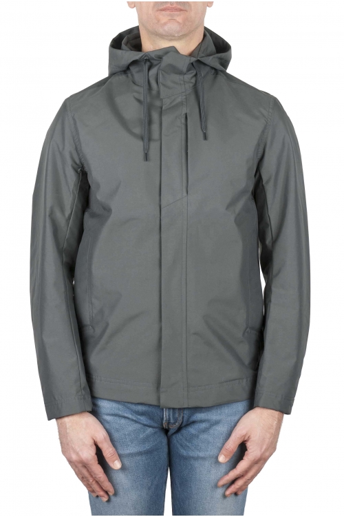 SBU 02951_2020AW Technical waterproof hooded windbreaker jacket grey 01