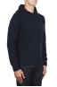 SBU 02980_2020AW Navy blue cashmere and wool blend hooded sweater 02