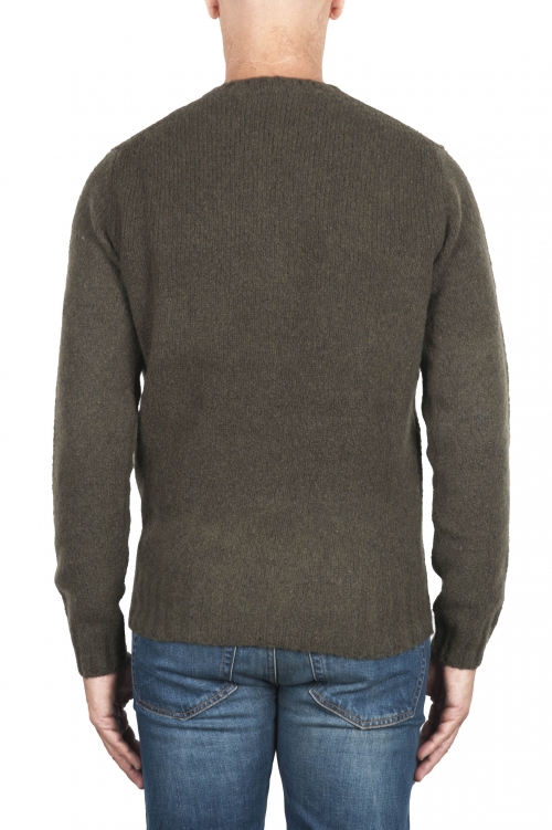 SBU 02986_2020AW Green cashmere and wool blend crew neck sweater 01
