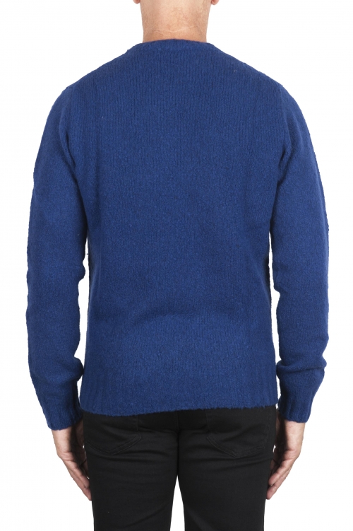 SBU 02988_2020AW Blue cashmere and wool blend crew neck sweater 01