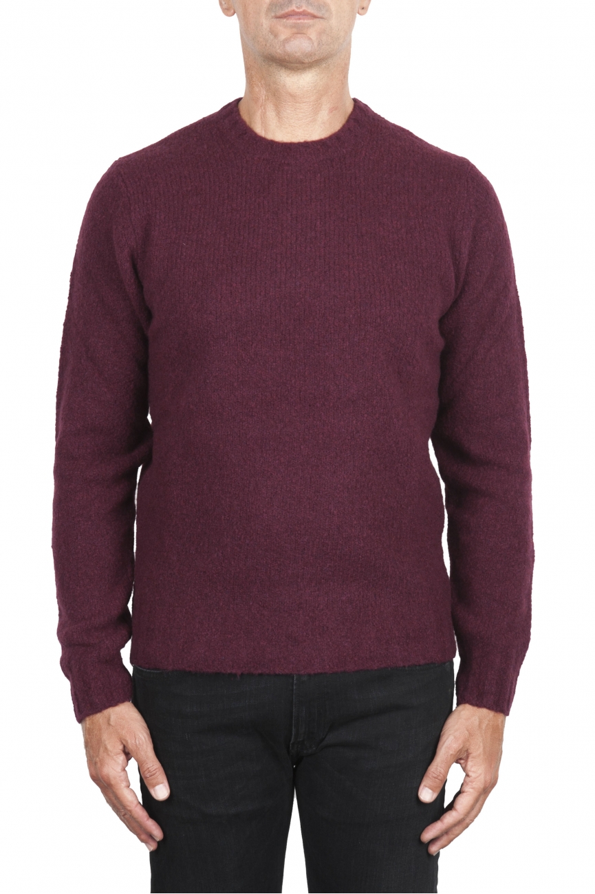 SBU 02989_2020AW Red cashmere and wool blend crew neck sweater 01