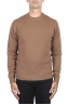 SBU 02997_2020AW Brown wool and cashmere blend crew neck sweater 01