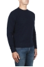 SBU 02998_2020AW Navy blue wool and cashmere blend crew neck sweater 02