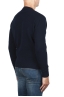 SBU 02998_2020AW Navy blue wool and cashmere blend crew neck sweater 04
