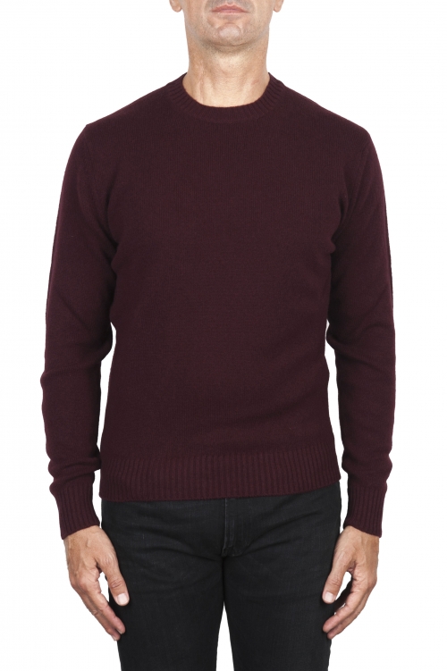 SBU 02999_2020AW Red wool and cashmere blend crew neck sweater 01