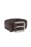SBU 03022_2020AW Brown braided leather belt 1.4 inches  01