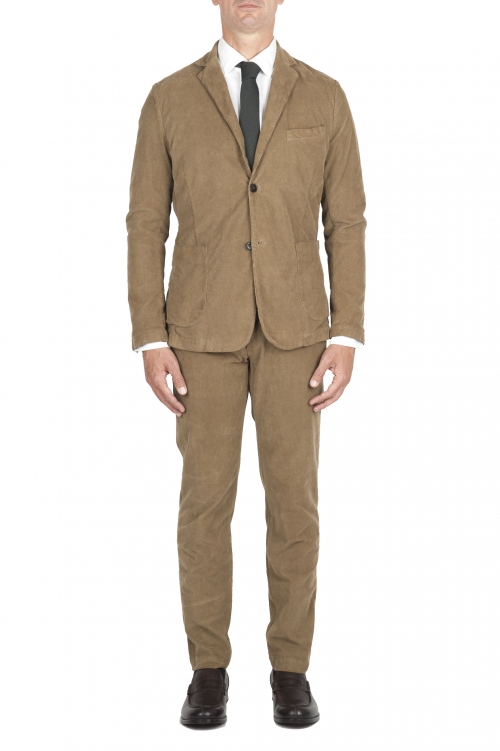 SBU 03032_2020AW Beige stretch corduroy sport suit blazer and trouser 01