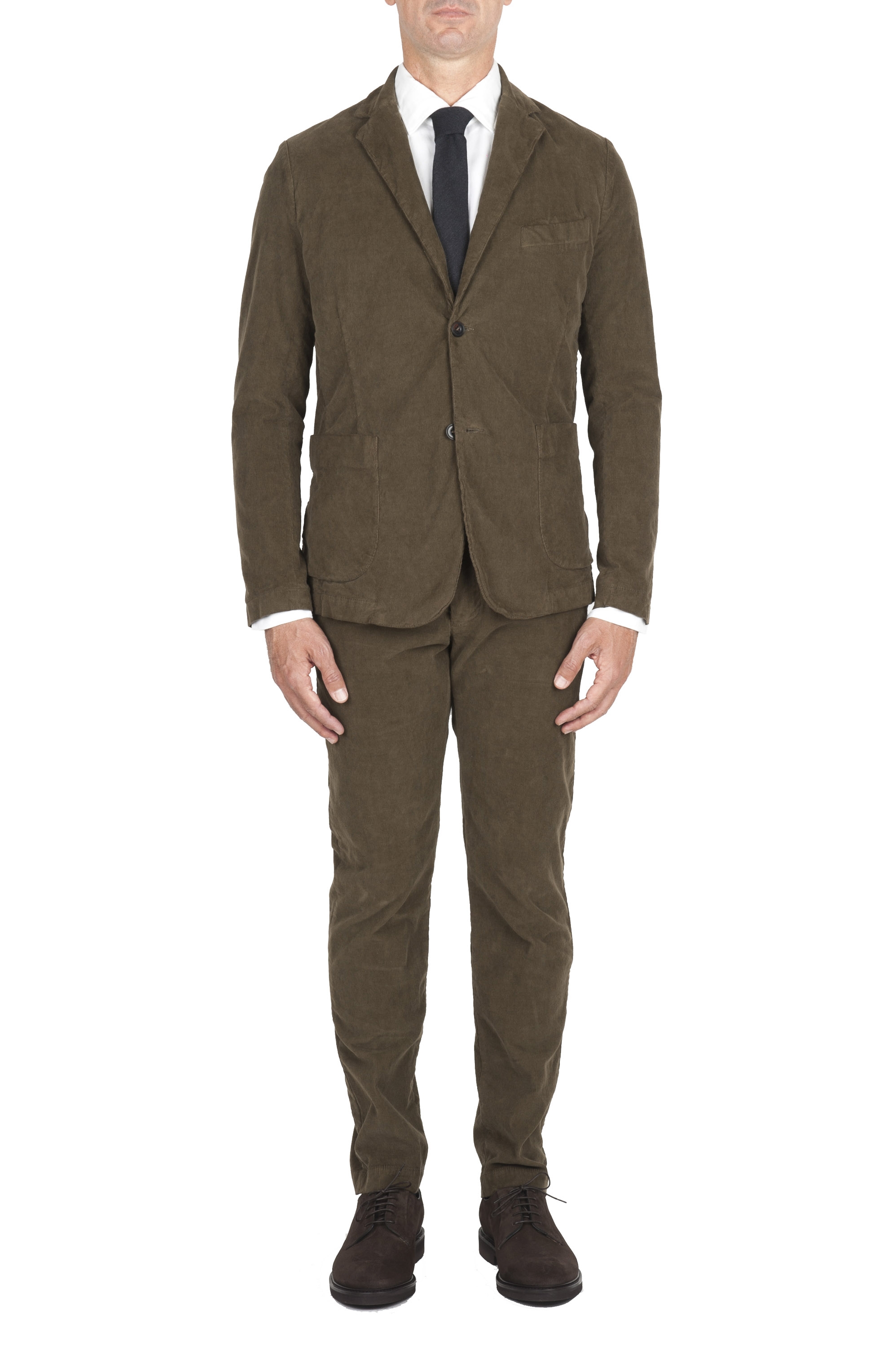 SBU 03034_2020AW Green stretch corduroy sport suit blazer and trouser 01