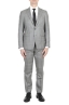 SBU 03036_2020AW Blazer y pantalón de traje formal Principe de gales en lana fresca gris 01