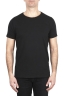 SBU 03066_2020AW T-shirt girocollo aperto in cotone fiammato nera 01