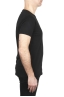 SBU 03066_2020AW T-shirt girocollo aperto in cotone fiammato nera 03