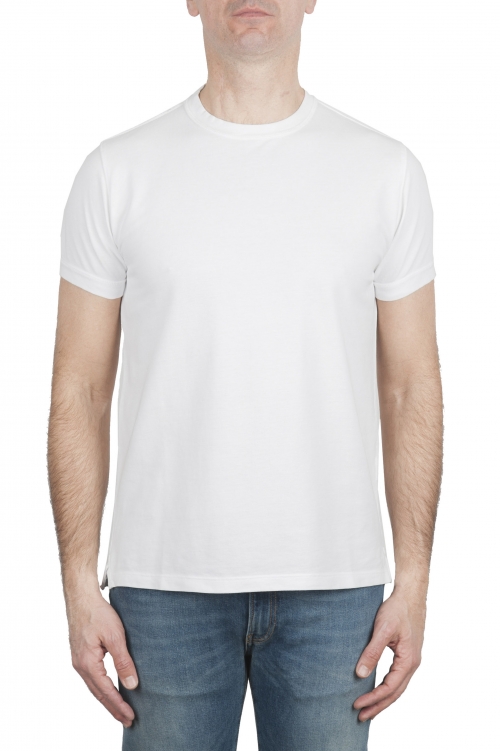 SBU 03075_2020AW T-shirt girocollo in cotone piqué bianca 01