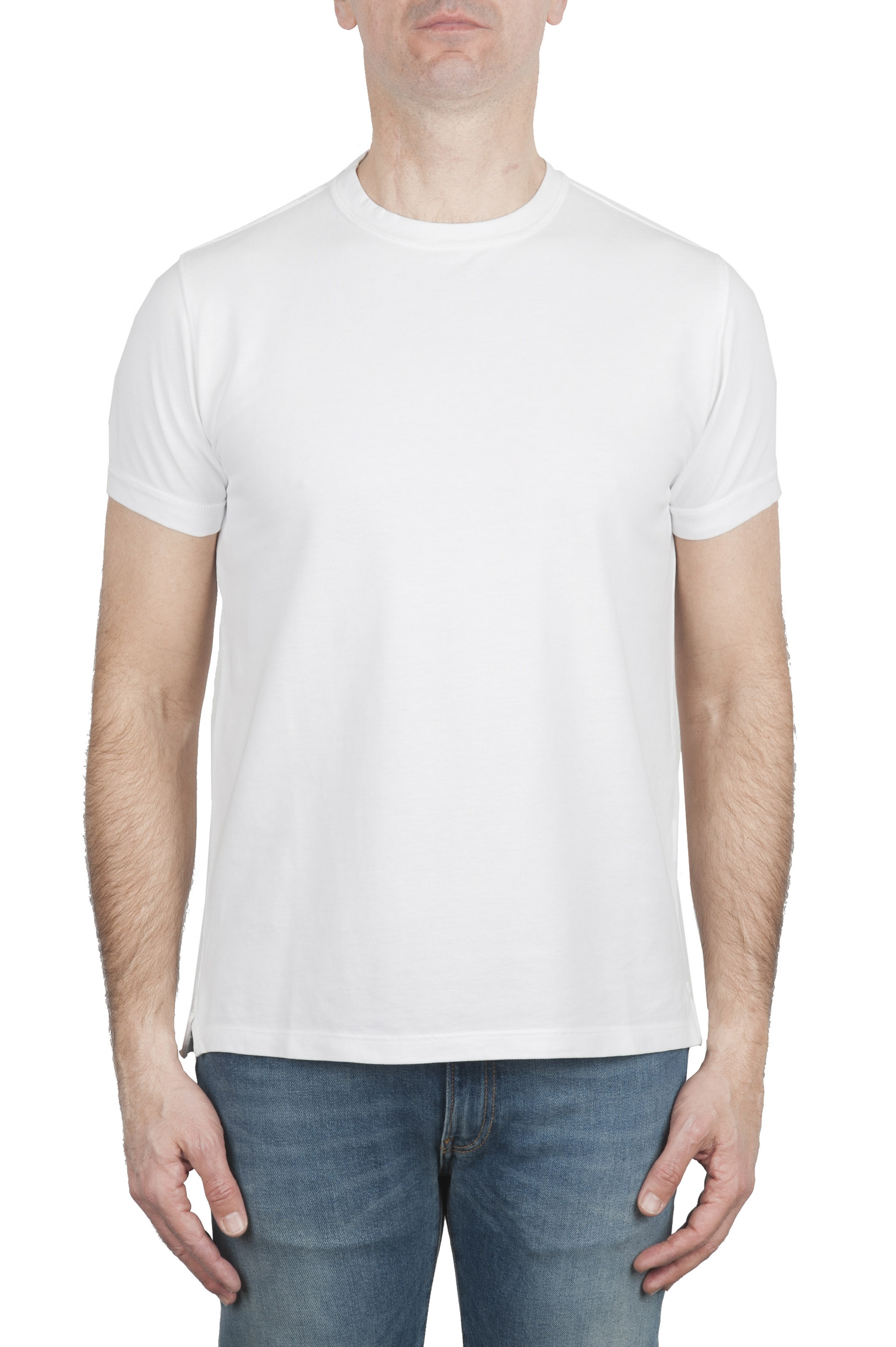 SBU 03075_2020AW T-shirt classique en coton piqué blanc 01