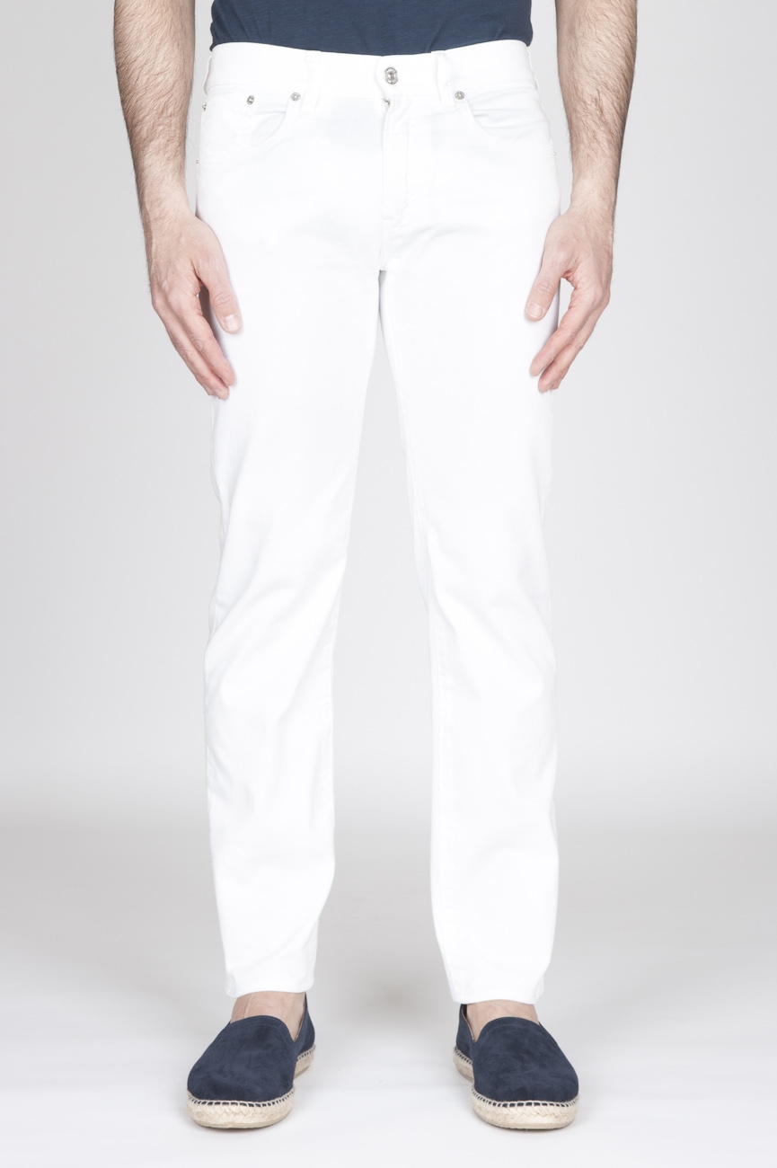 SBU - Strategic Business Unit - Jeans In Bull Denim Sovrattinto Elasticizzato Bianco