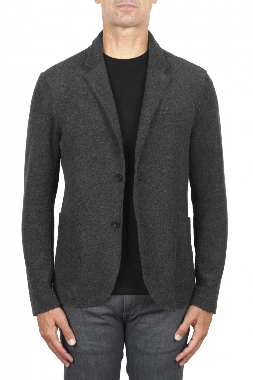 SBU 03091_2020AW Anthracite wool blend sport jacket unconstructed and unlined 01
