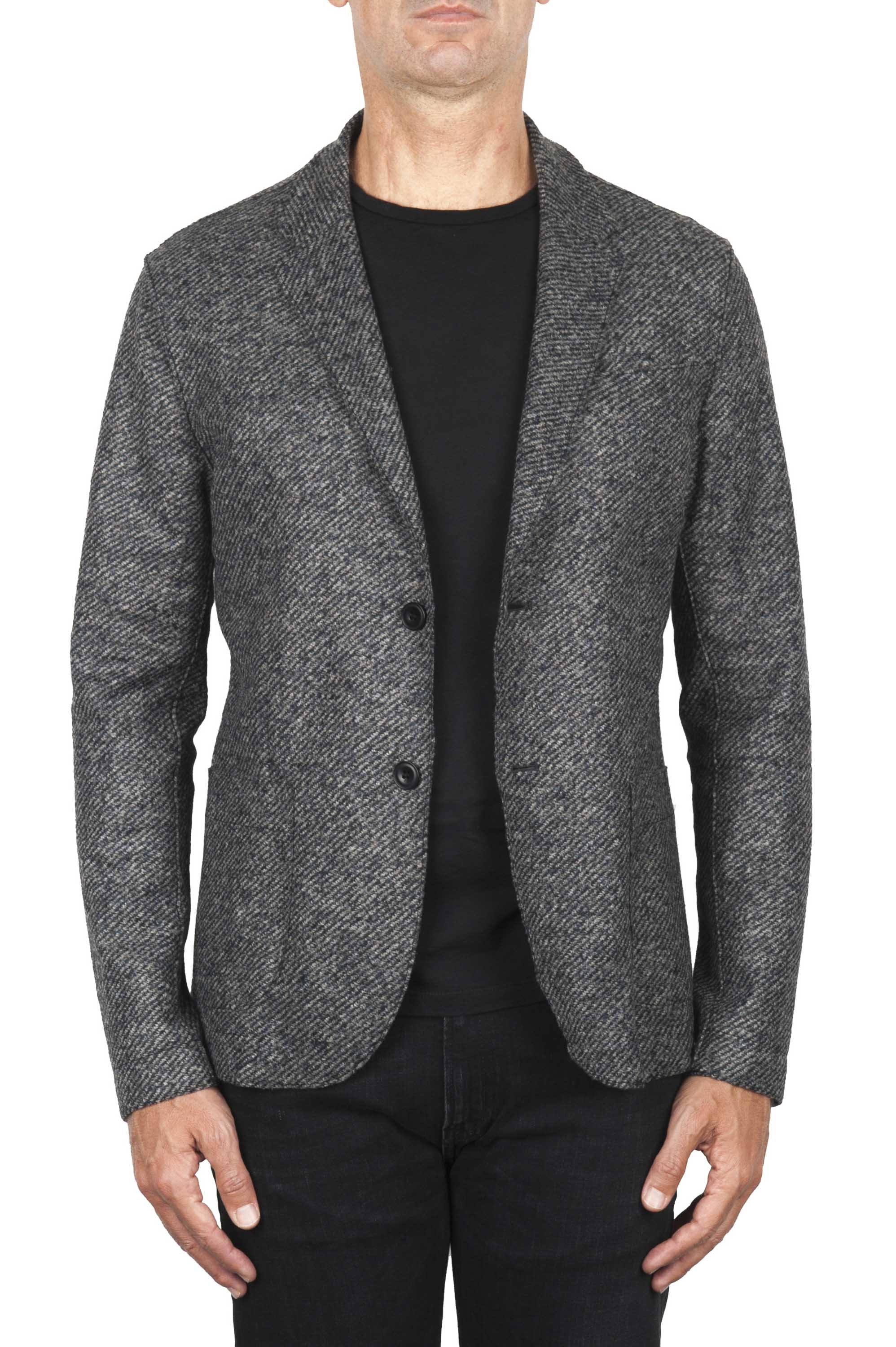 SBU 03093_2020AW Grey wool blend sport blazer unconstructed and unlined 01