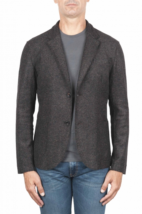SBU 03104_2020AW Brown wool blend sport jacket unconstructed and unlined 01