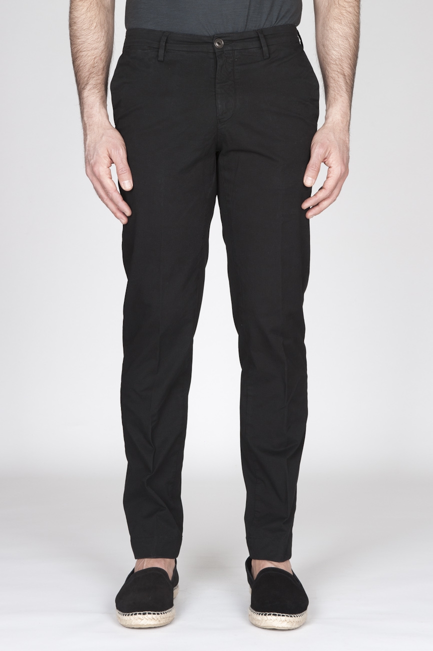 SBU - Strategic Business Unit - Pantaloni Chino Regular Fit Classici In Cotone Stretch Nero