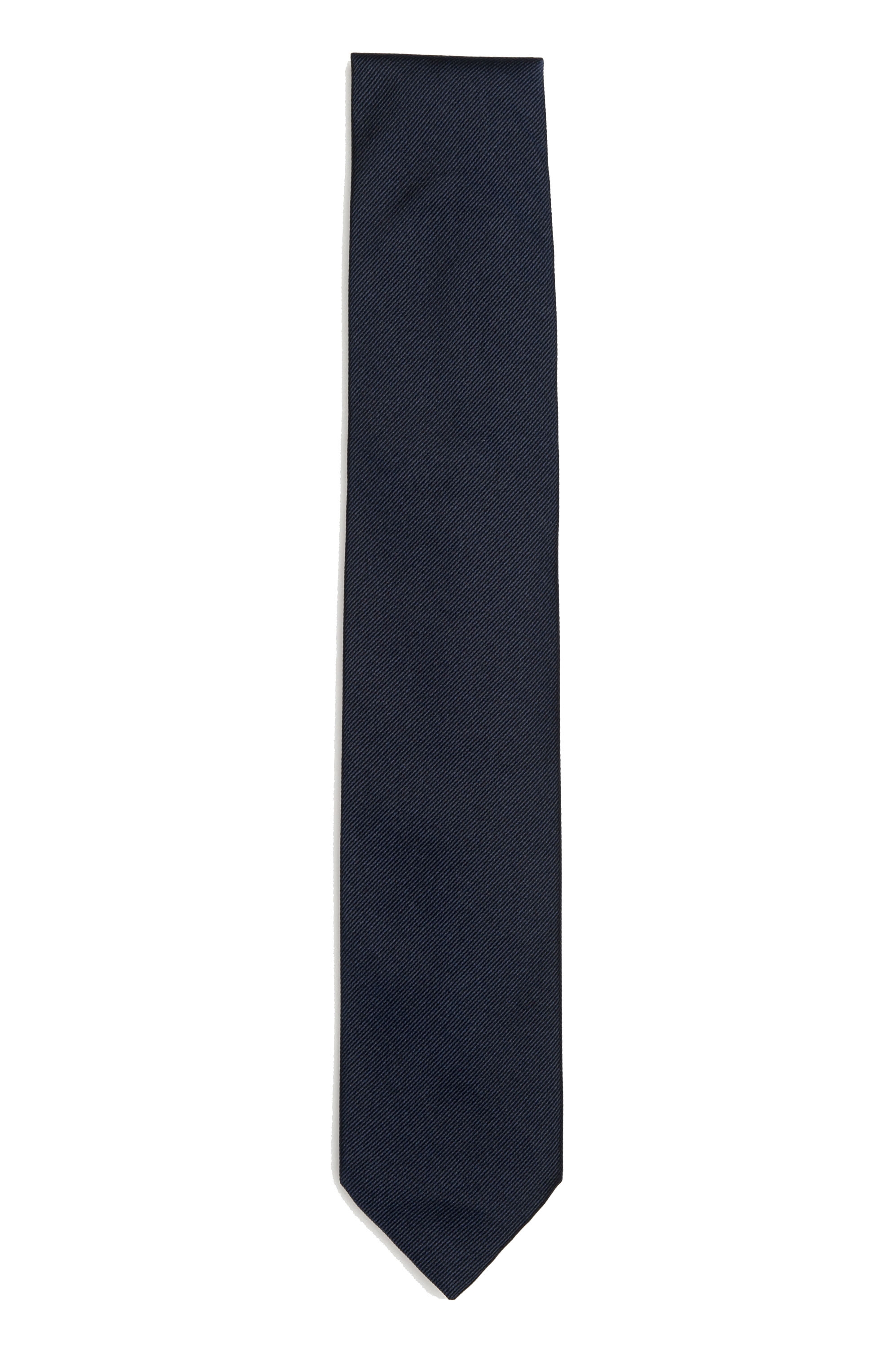 SBU 03136_2020AW Classic skinny pointed tie in black silk 01