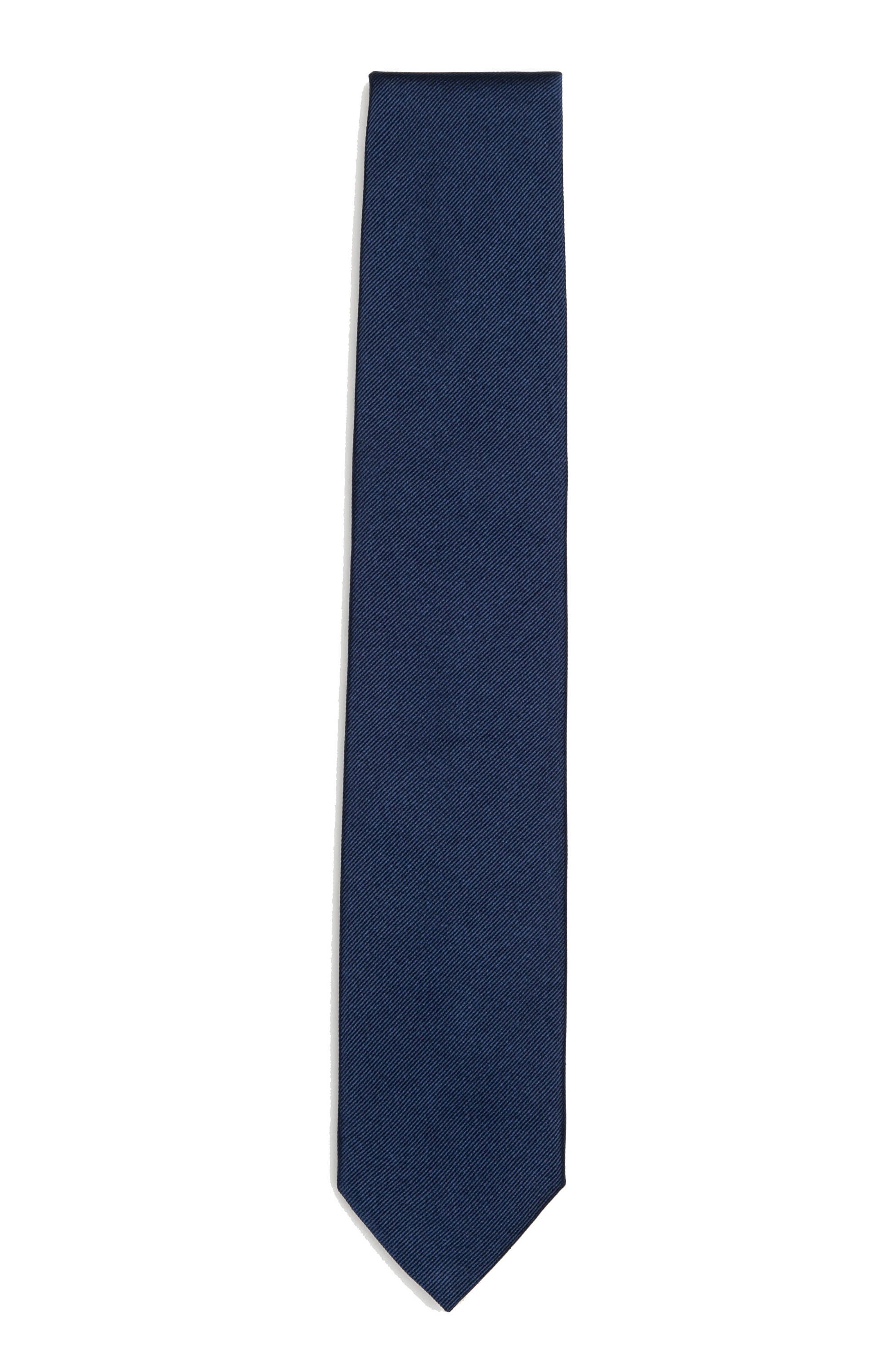 SBU 03138_2020AW Classic skinny pointed tie in blue silk 01