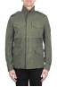 SBU 03152_2021SS Giacca militare stone washed in cotone verde 01