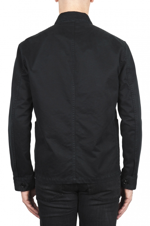 SBU 03158_2021SS Unlined multi-pocketed jacket in black cotton 01