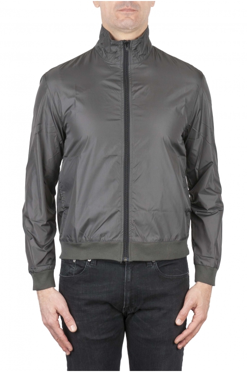 SBU 03165_2021SS Windbreaker bomber jacket in grey ultra-lightweight nylon 01