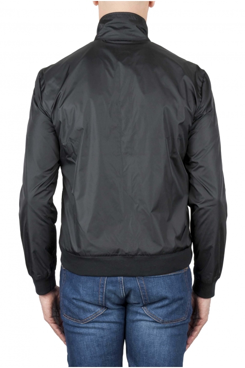 SBU 03166_2021SS Windbreaker bomber jacket in black ultra-lightweight nylon 01