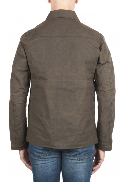 SBU 03167_2021SS Wind and waterproof hunter jacket in green oiled cotton 01