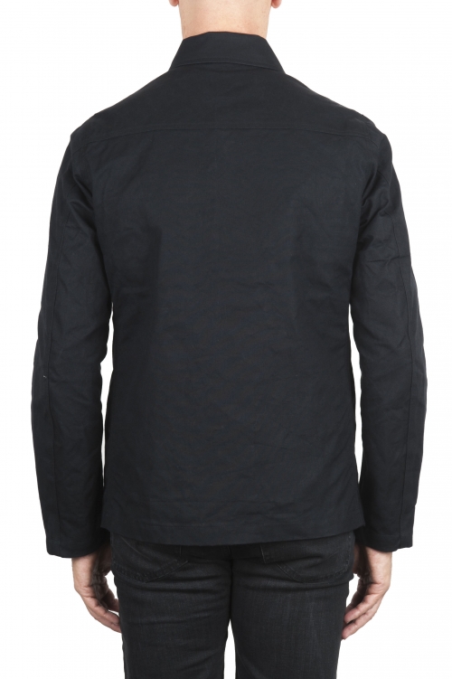 SBU 03168_2021SS Wind and waterproof hunter jacket in black oiled cotton 01