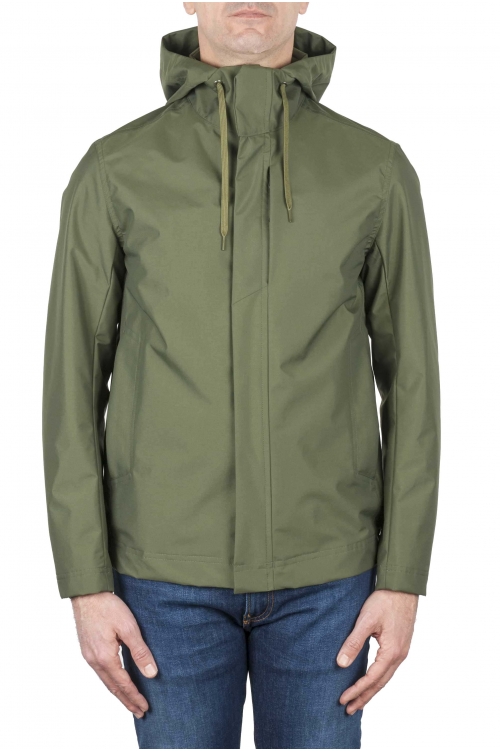 SBU 03170_2021SS Technical waterproof hooded windbreaker jacket green 01
