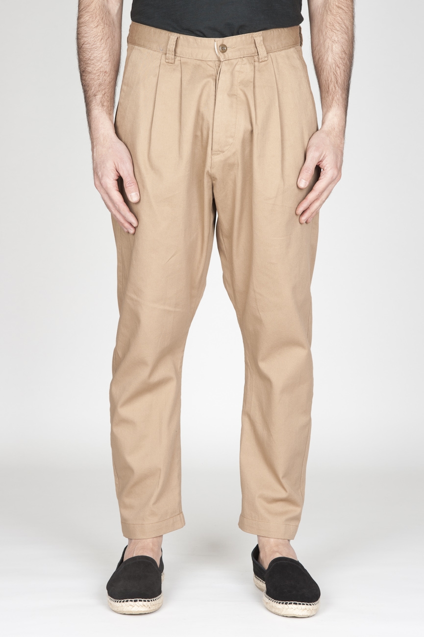 SBU - Strategic Business Unit - Pantaloni Da Lavoro 2 Pinces Giapponesi In Cotone Beige