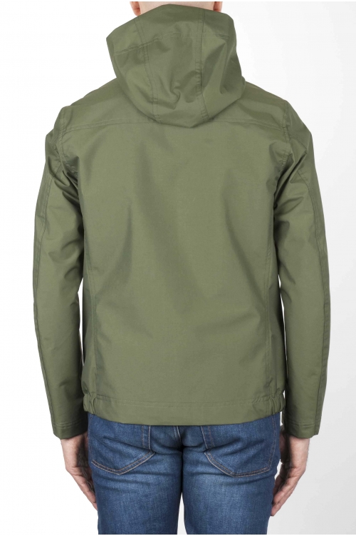 SBU 03170_2021SS Technical waterproof hooded windbreaker jacket green 01