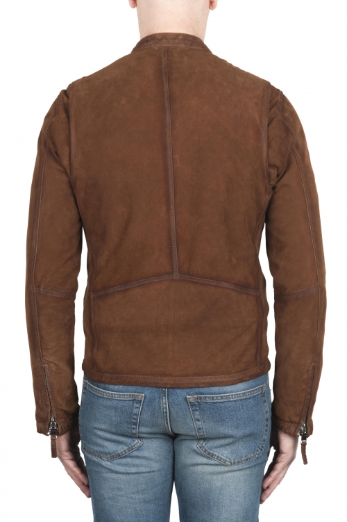 SBU 03172_2021SS Brown suede leather jacket 01