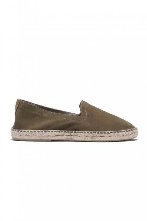 SBU 03178_2021SS Original green suede leather espadrilles with rubber sole 01