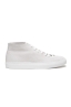 SBU 03185_2021SS White mid top lace up sneakers in suede leather 01