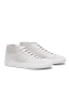 SBU 03185_2021SS White mid top lace up sneakers in suede leather 02