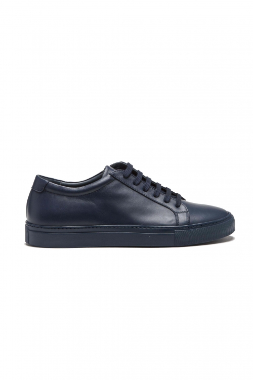 SBU 03193_2021SS Classic lace up sneakers in blue calfskin leather 01