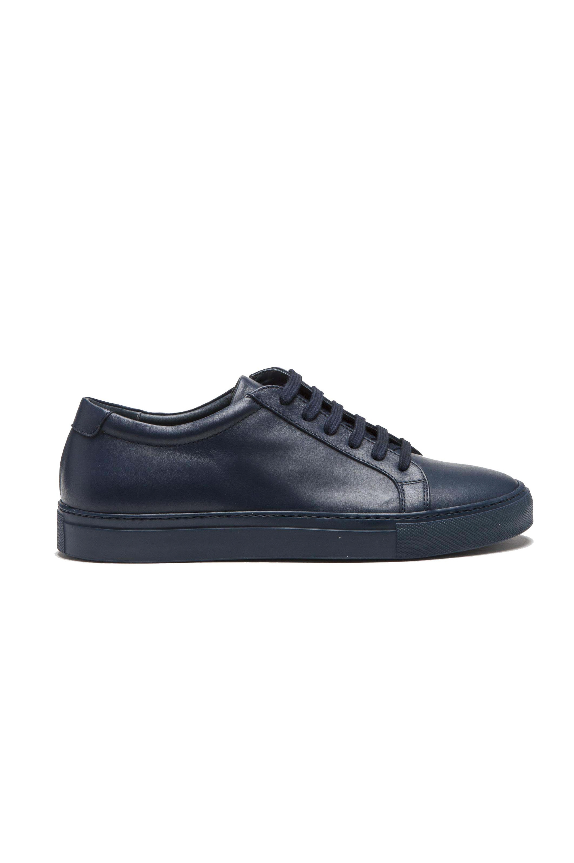 SBU 03193_2021SS Sneakers stringate classiche di pelle blu 01