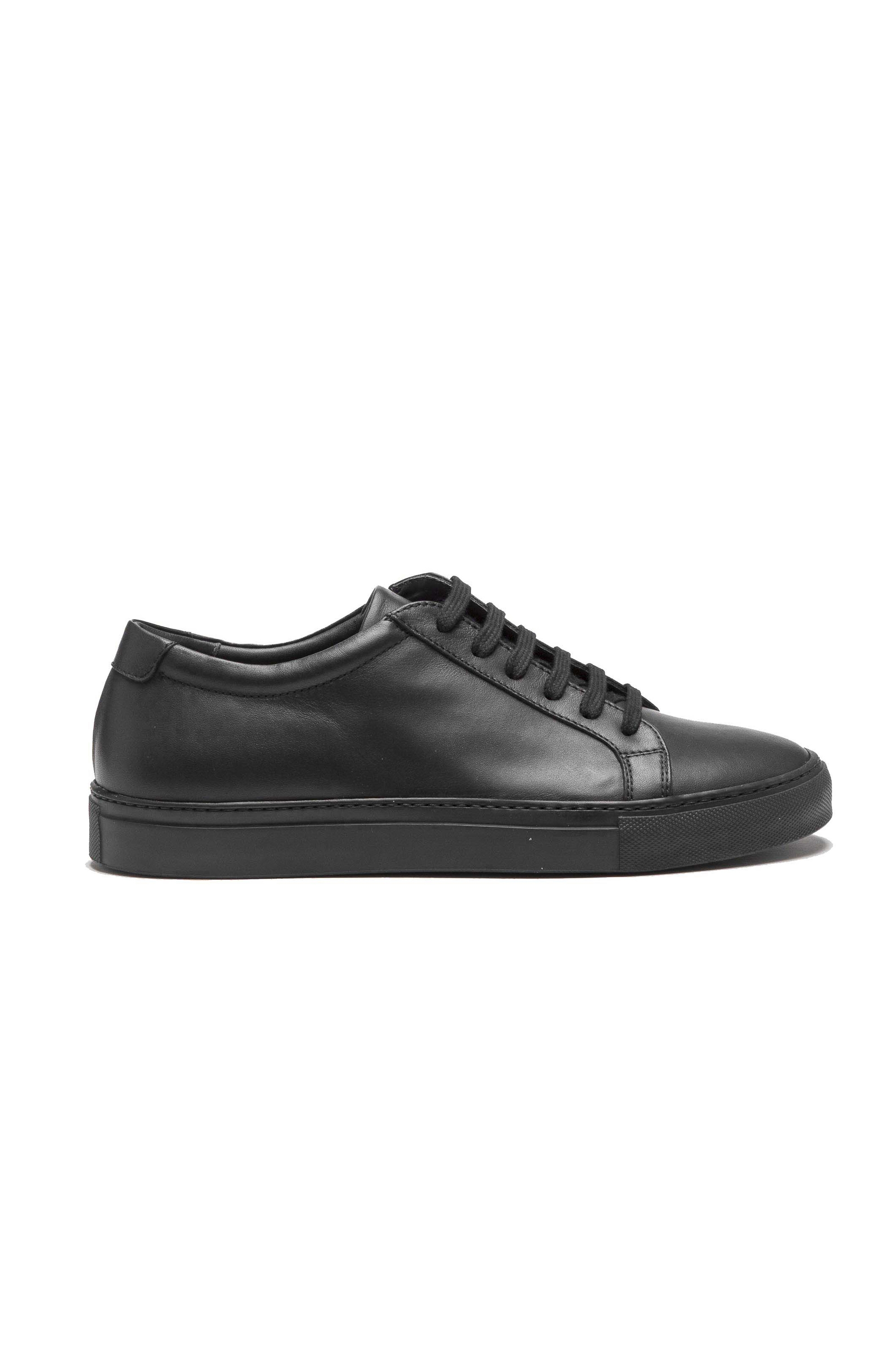 SBU 03195_2021SS Classic lace up sneakers in black calfskin leather 01